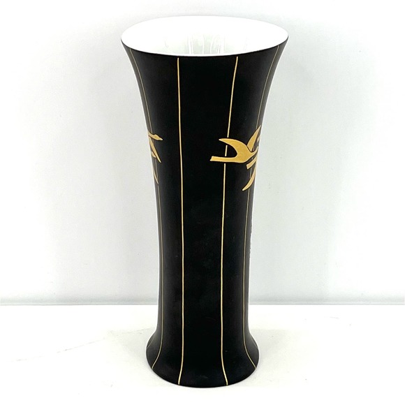 Kaiser West Germany Intermezze Designer: K Nossek black and gold vase - Picture 5 of 7